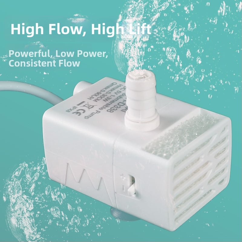 Dávkovač vody pre domáce zvieratá s jednosmerným napájaním a zvlhčovačom, ponorný, 5V USB, bezkartáčový motor