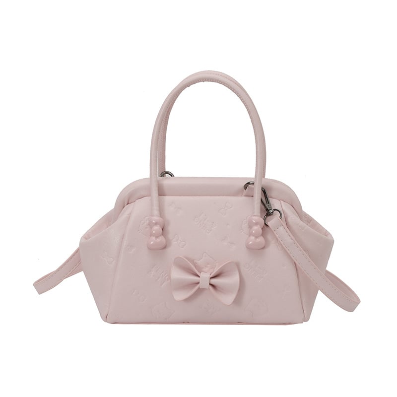 Geantă de damă în formă de scoică, cu funda, pentru umăr și crossbody, textură de înaltă calitate