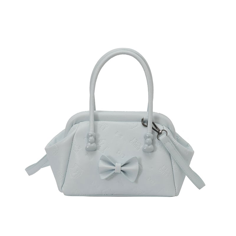 Geantă de damă în formă de scoică, cu funda, pentru umăr și crossbody, textură de înaltă calitate