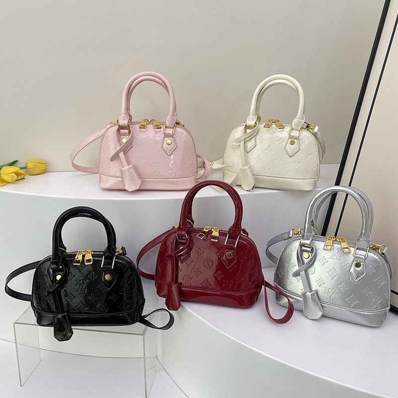 Geantă de damă în formă de scoică, stil vintage, PU, nouă 2025, purtată în mână, pe umăr sau crossbody