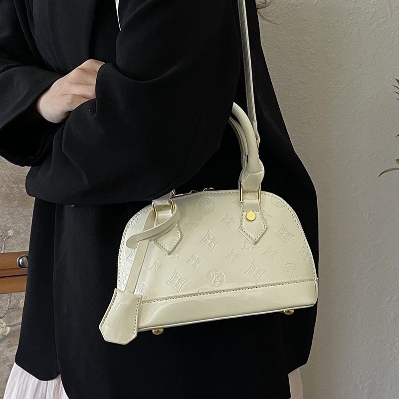 Geantă de damă în formă de scoică, stil vintage, PU, nouă 2025, purtată în mână, pe umăr sau crossbody