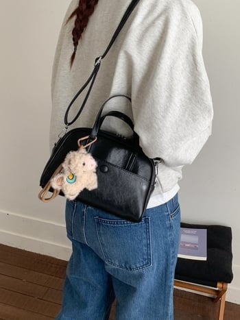 Geantă de femei cu formă de scoică, geantă crossbody mică din PU