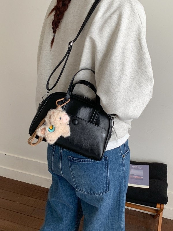 Geantă de femei cu formă de scoică, geantă crossbody mică din PU