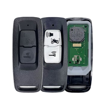 Cheie de telecomandă aftermarket pentru Honda K1Z motocicletă, cip ID47, 433 MHz, negru și alb, cu două taste.