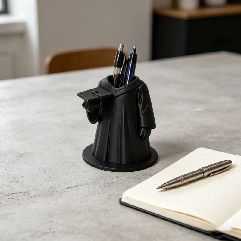 Suport pixuri 3D imprimat în formă de rochie de absolvire, decor pentru casă, cadou