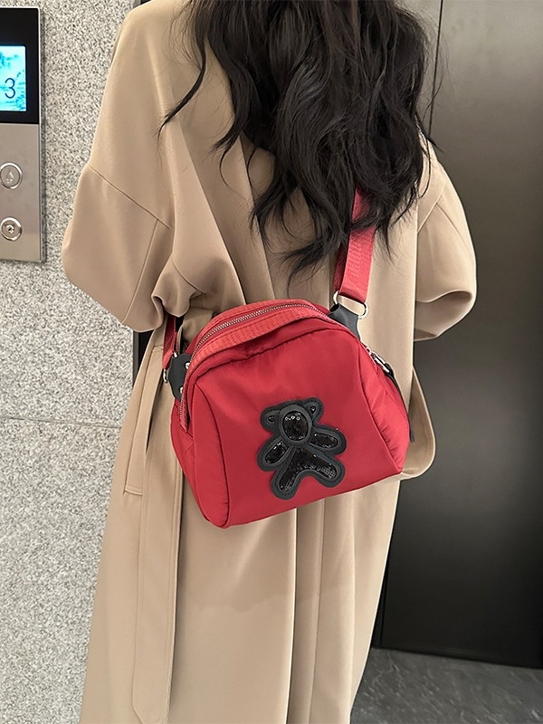 Geantă de damă crossbody, mică geantă din stofă Oxford și pânză, stil shell, primăvară-vară