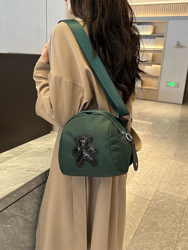 Geantă de damă crossbody, mică geantă din stofă Oxford și pânză, stil shell, primăvară-vară