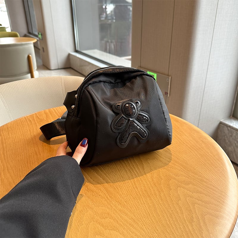 Geantă de damă crossbody, mică geantă din stofă Oxford și pânză, stil shell, primăvară-vară