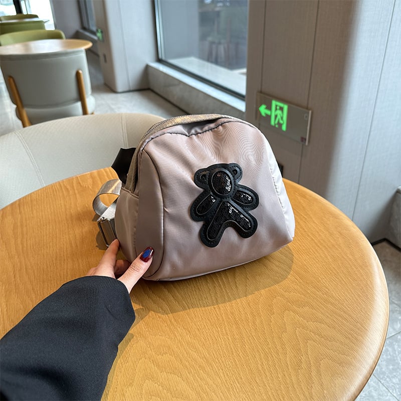 Geantă de damă crossbody, mică geantă din stofă Oxford și pânză, stil shell, primăvară-vară