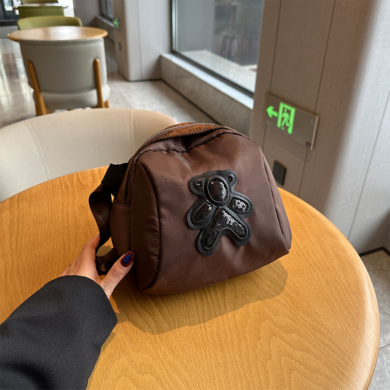 Geantă de damă crossbody, mică geantă din stofă Oxford și pânză, stil shell, primăvară-vară