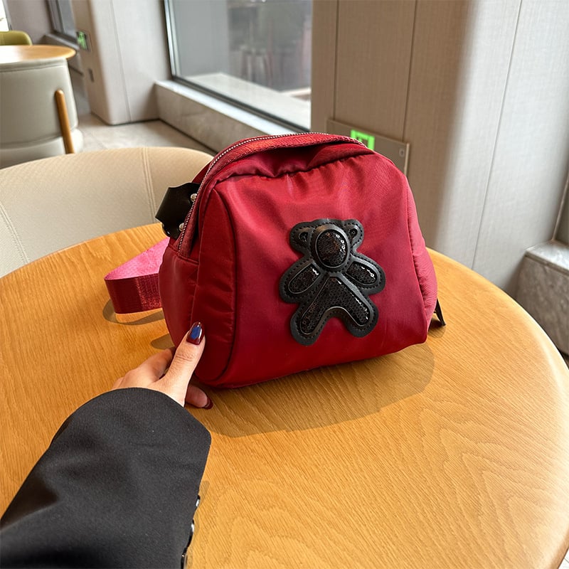 Geantă de damă crossbody, mică geantă din stofă Oxford și pânză, stil shell, primăvară-vară