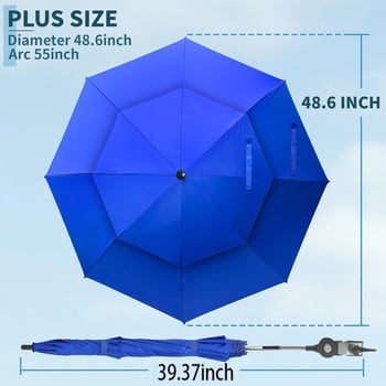 Nouă umbrelă de exterior cu protecție UV pentru pescuit și camping, umbrelă pliabilă pentru scaun de plajă cu clips.
