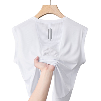 Maiou fără mâneci de vară, subțire, respirabil Ice Silk, uscare rapidă, pentru alergare