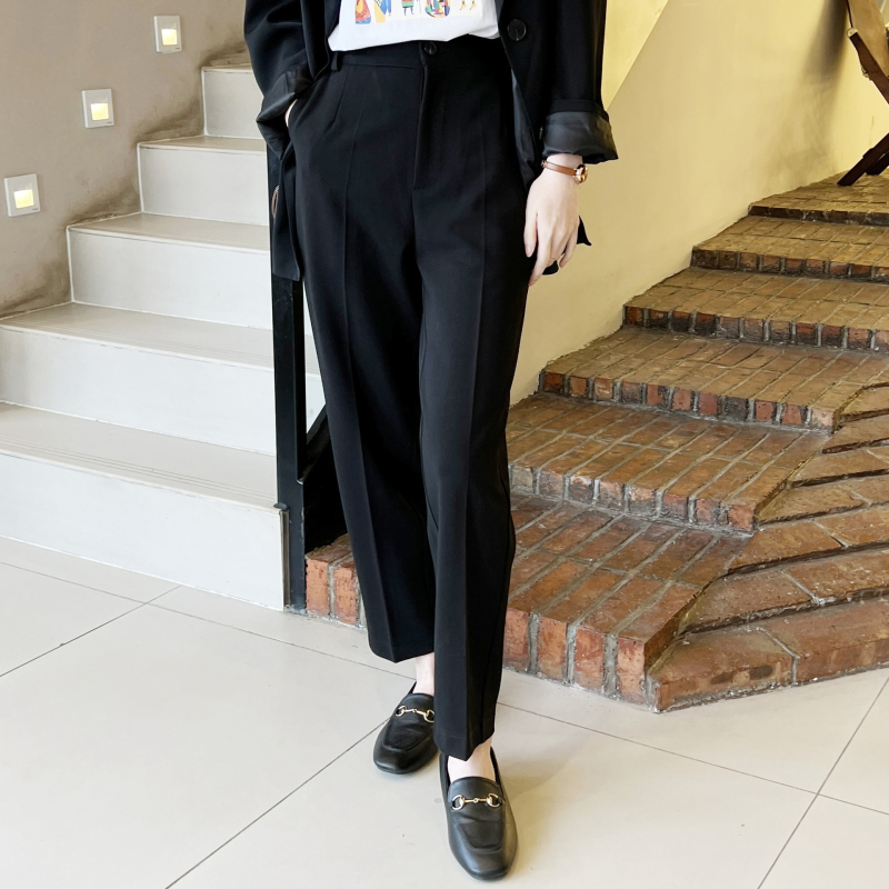 K01 Pantaloni casual pentru femei, mărime mare, primăvară, stil coreean OL, siluetă elegantă, poliester twill