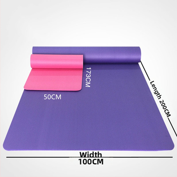 Joga podloga 200x100 cm, dvostruka, protuklizna, za dvoje, fitness i ples