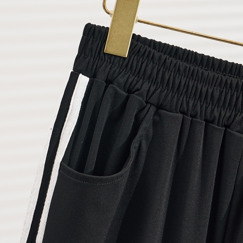 Pantaloni pentru femei mărime mare, vară 2026, stil coreean cu panouri de panglici, croială slim, lungime crop, cod K6829
