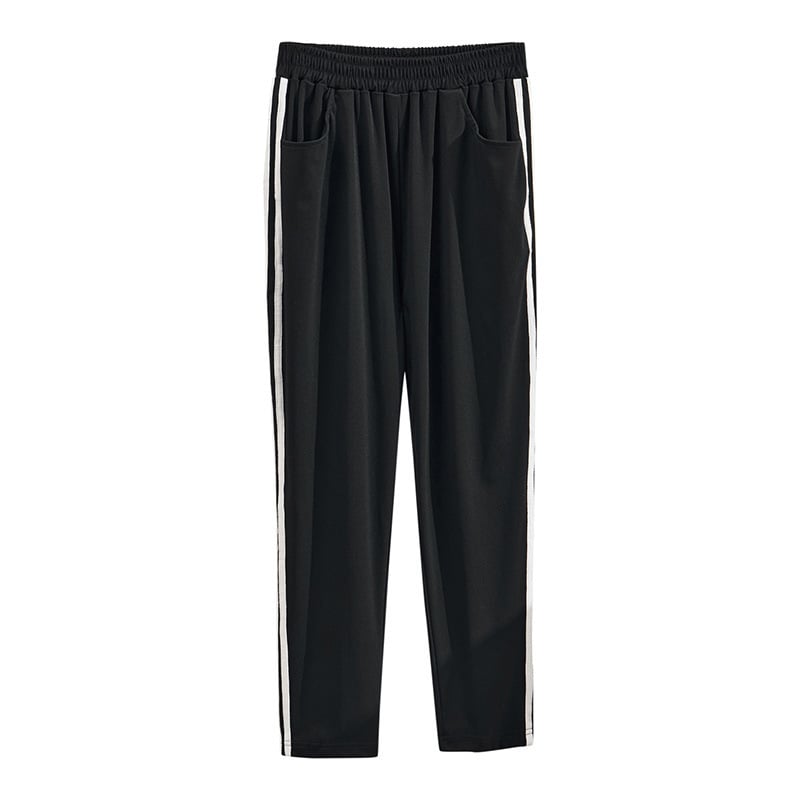 Pantaloni pentru femei mărime mare, vară 2026, stil coreean cu panouri de panglici, croială slim, lungime crop, cod K6829