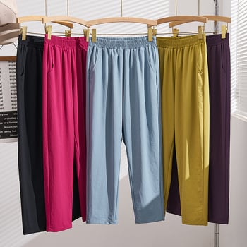 Pantaloni casual pentru femei, mărime mare, croi lejer, lungime 9/10, subțiri, uscare rapidă, K6818