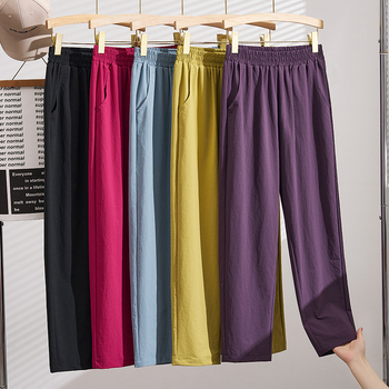 Pantaloni casual pentru femei, mărime mare, croi lejer, lungime 9/10, subțiri, uscare rapidă, K6818