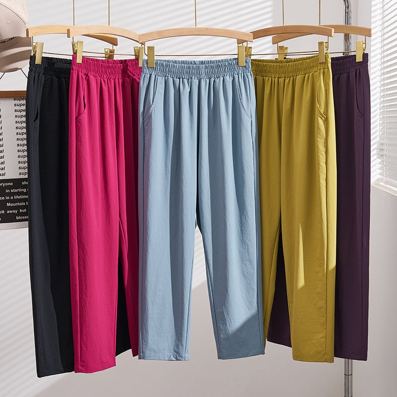 Pantaloni casual pentru femei, mărime mare, croi lejer, lungime 9/10, subțiri, uscare rapidă, K6818