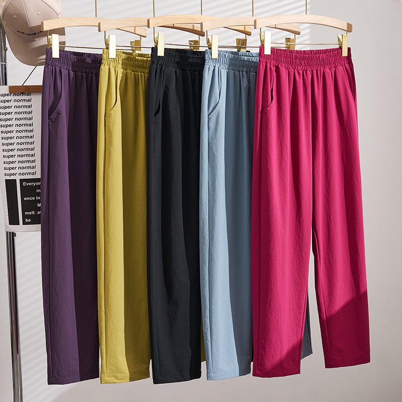 Pantaloni casual pentru femei, mărime mare, croi lejer, lungime 9/10, subțiri, uscare rapidă, K6818