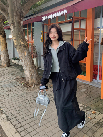 Set fustă-sacou în stil Hong Kong pentru femei, plus size, fustă midi, mâneci lungi, sacou scurt, ţinute office, toamnă 2025