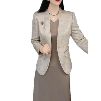 Set de două piese pentru primăvară și toamnă: sacou și rochie, elegant, croială subțire