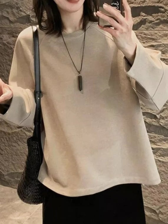 Set în stil coreean: pulover casual cu fustă midi pentru femei