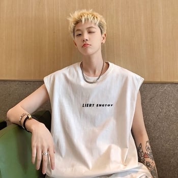 Tricou fără mâneci în stil american pentru bărbați — croială lejeră, top sportiv de vară, vestă pentru baschet