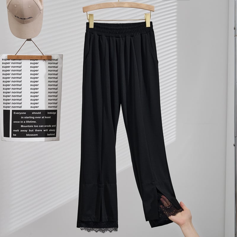 Pantaloni de vară pentru femei, plus size, dantelă și patchwork, stil coreean, croială lejeră, lungime cropped, K6711