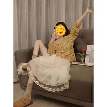 Set de două piese pentru femei: cardigan tricotat și rochie în stil Chanel, primăvară, siluetă flatează, două piese