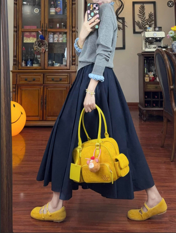 Set cardigan tricotat și rochie midi, stil coreean pentru femei, toamnă 2025