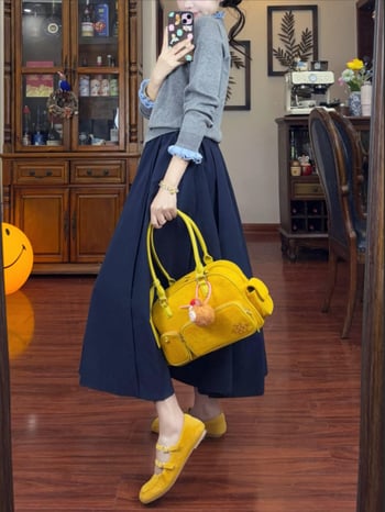 Set cardigan tricotat și rochie midi, stil coreean pentru femei, toamnă 2025
