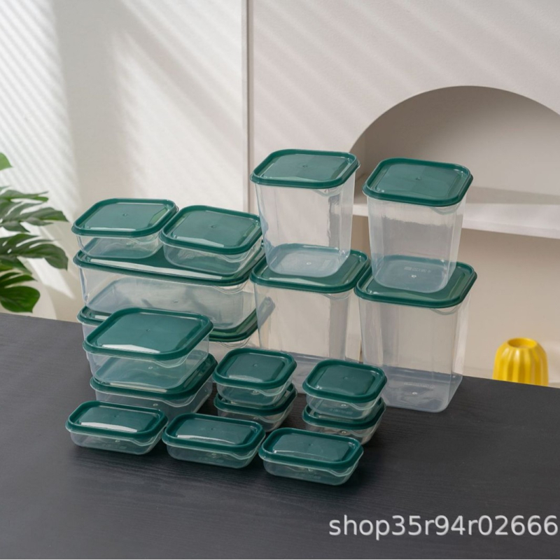 Set nou de 17 piese pentru depozitare alimente și fructe – cutii din plastic pentru conservare