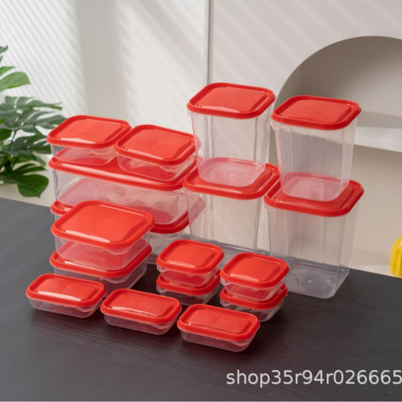 Set nou de 17 piese pentru depozitare alimente și fructe – cutii din plastic pentru conservare
