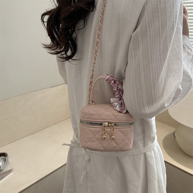 Geantă cu model diamantat, lanț, primăvară-vară 2026, crossbody elegantă și mică geantă pătrată