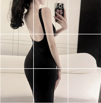 Rochie fără mâneci cu decolteu drept, croială mulată, neagră, rochie de vară pentru femei, model 8983, detaliu pe spate