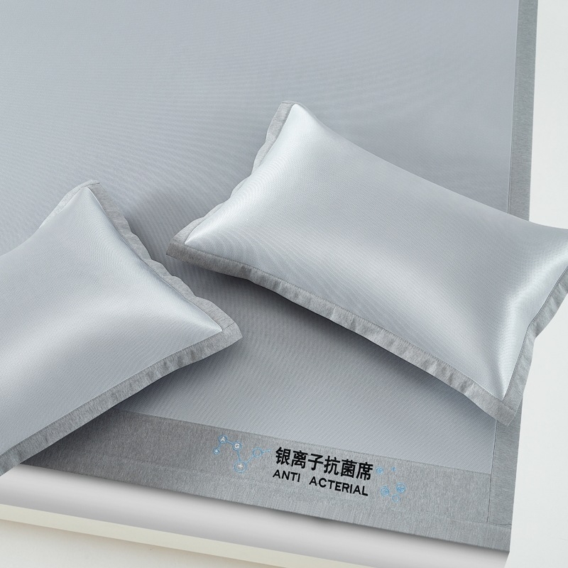 Covoraș de răcire din mătase cu broderie cu ioni de argint, antibacterian, lavabil la mașină, pentru pat single sau dublu, 150×200 cm
