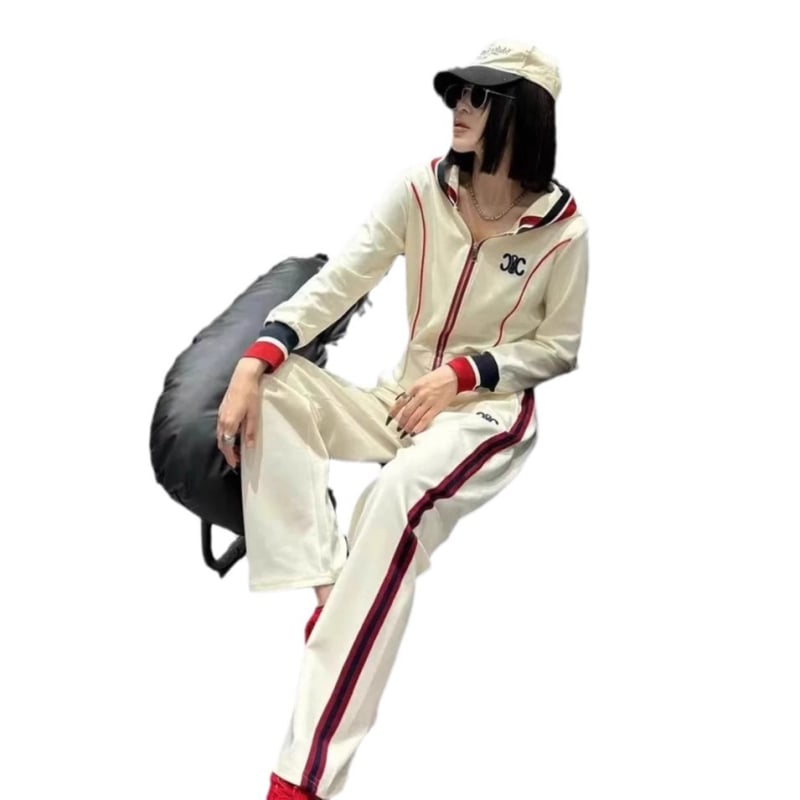 Set sport feminin cu glugă, două piese, 2024 modă casual, marcă premium