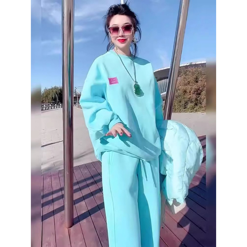 Set de trening feminin, toamnă 2024, chenille și spandex