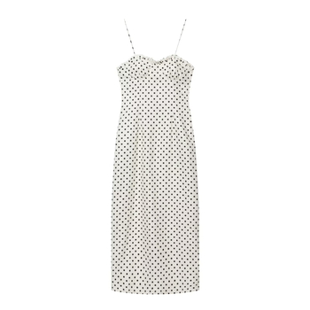 TAOP&ZA Rochie midi cu corset, imprimeu cu buline, vară 2026, 3897118