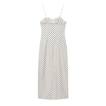 TAOP&ZA Rochie midi cu corset, imprimeu cu buline, vară 2026, 3897118