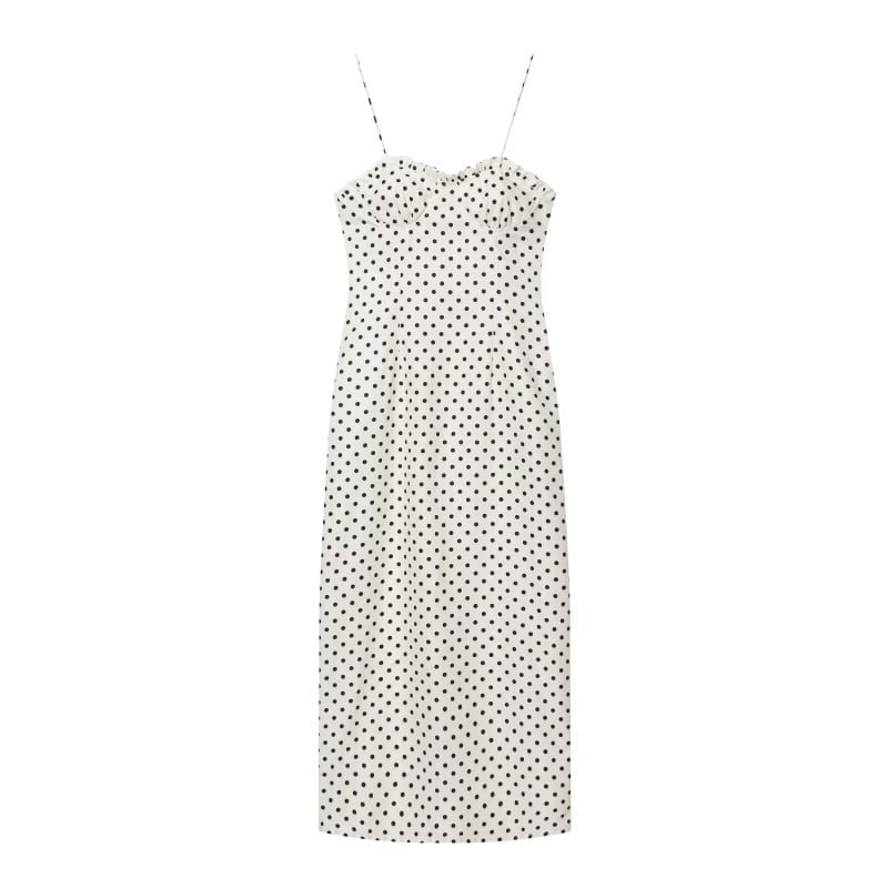 TAOP&ZA Rochie midi cu corset, imprimeu cu buline, vară 2026, 3897118