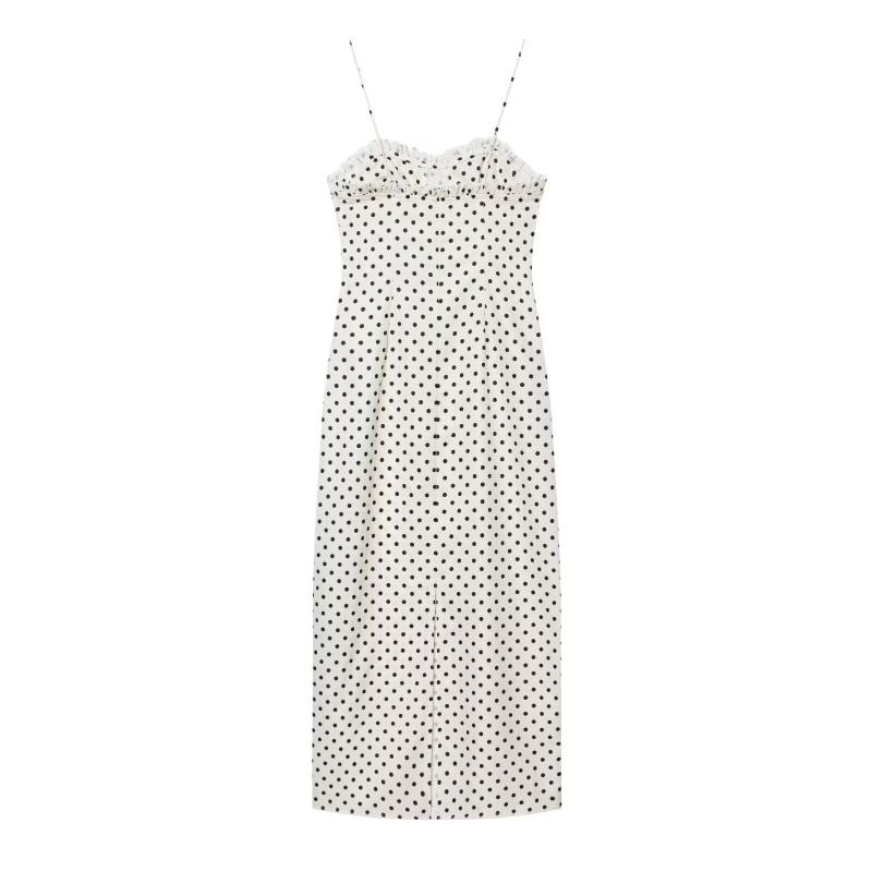 TAOP&ZA Rochie midi cu corset, imprimeu cu buline, vară 2026, 3897118