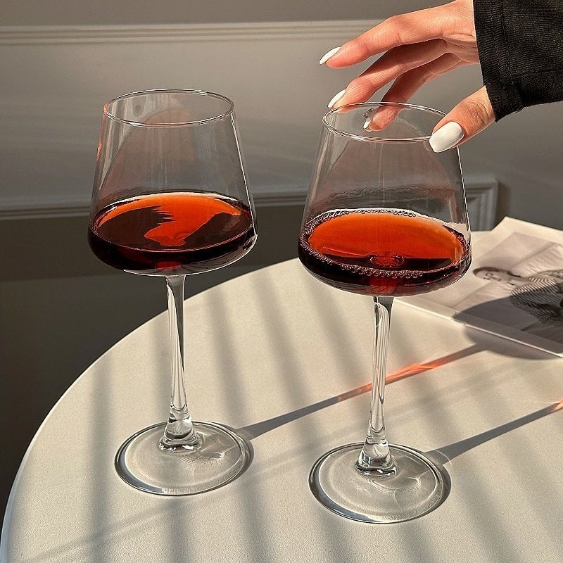 Decantor din sticlă pentru vin roșu cu set de pahare, capacitate 1000 ml, design modern minimalist