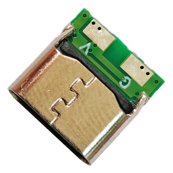 Conector feminin Type-C pentru lipire, 2 pini, rezistențe duale de 5,1 kΩ, încărcare USB, rezistent la temperaturi înalte