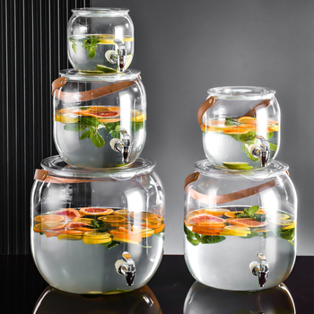 Dispenser plastic transparent pentru băuturi cu robinet, capacitate mare, pentru ceai de fructe și apă rece