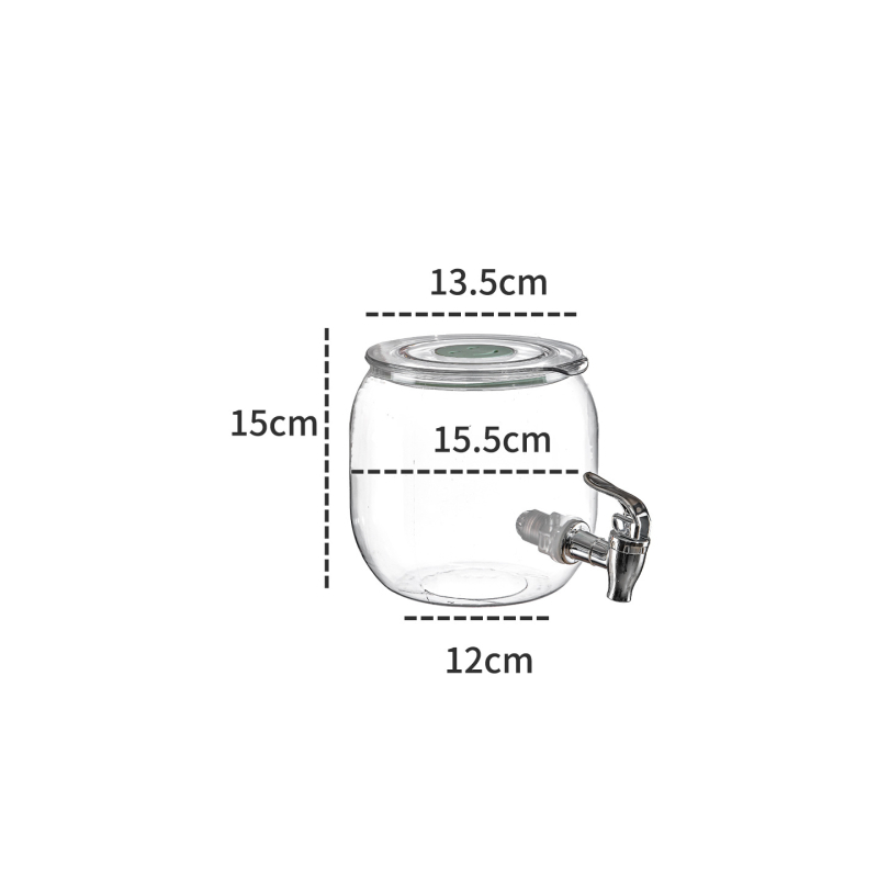 Dispenser plastic transparent pentru băuturi cu robinet, capacitate mare, pentru ceai de fructe și apă rece
