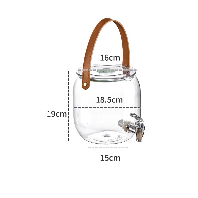 Dispenser plastic transparent pentru băuturi cu robinet, capacitate mare, pentru ceai de fructe și apă rece