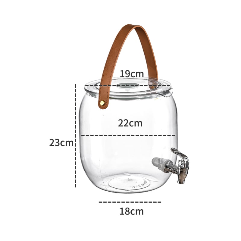 Dispenser plastic transparent pentru băuturi cu robinet, capacitate mare, pentru ceai de fructe și apă rece